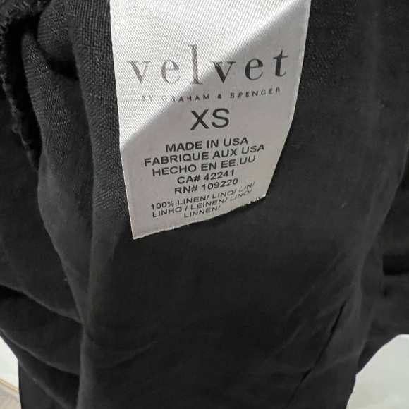 Velvet by Graham & Spencer for Anthropologie  Black Short Sleeve Linen Dress NWT - Picture 3 of 6